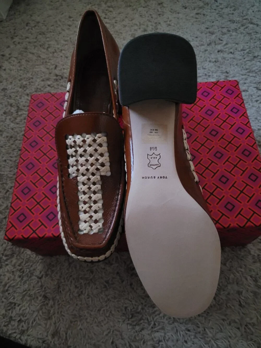 NIB Tory Burch Woven Raffia 55M< Loafer 9